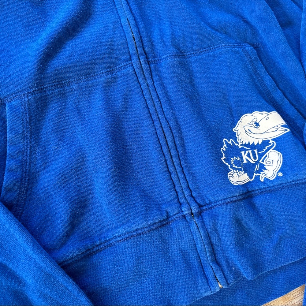 Victoria Secret PINK Kansas City Hoodie Zip Up Blue Sweater LARGE - Picture 3 of 8